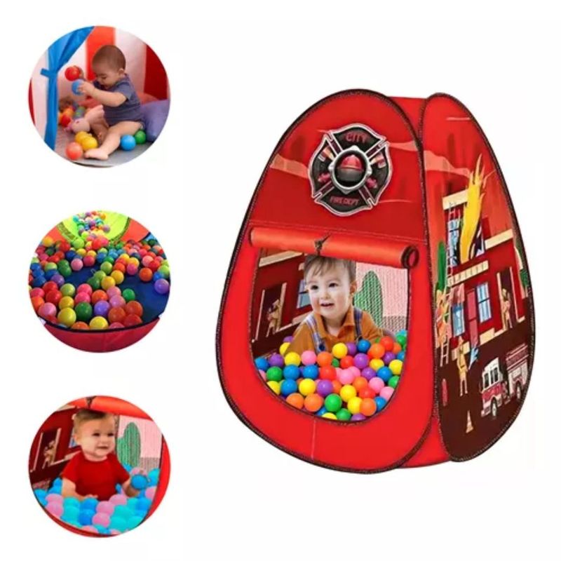 GENERICO - Carpa Infantil Piscina De 100 Pelotas Bomberos Juego Niños
