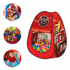 GENERICO - Carpa Infantil Piscina De 100 Pelotas Bomberos Juego Niños