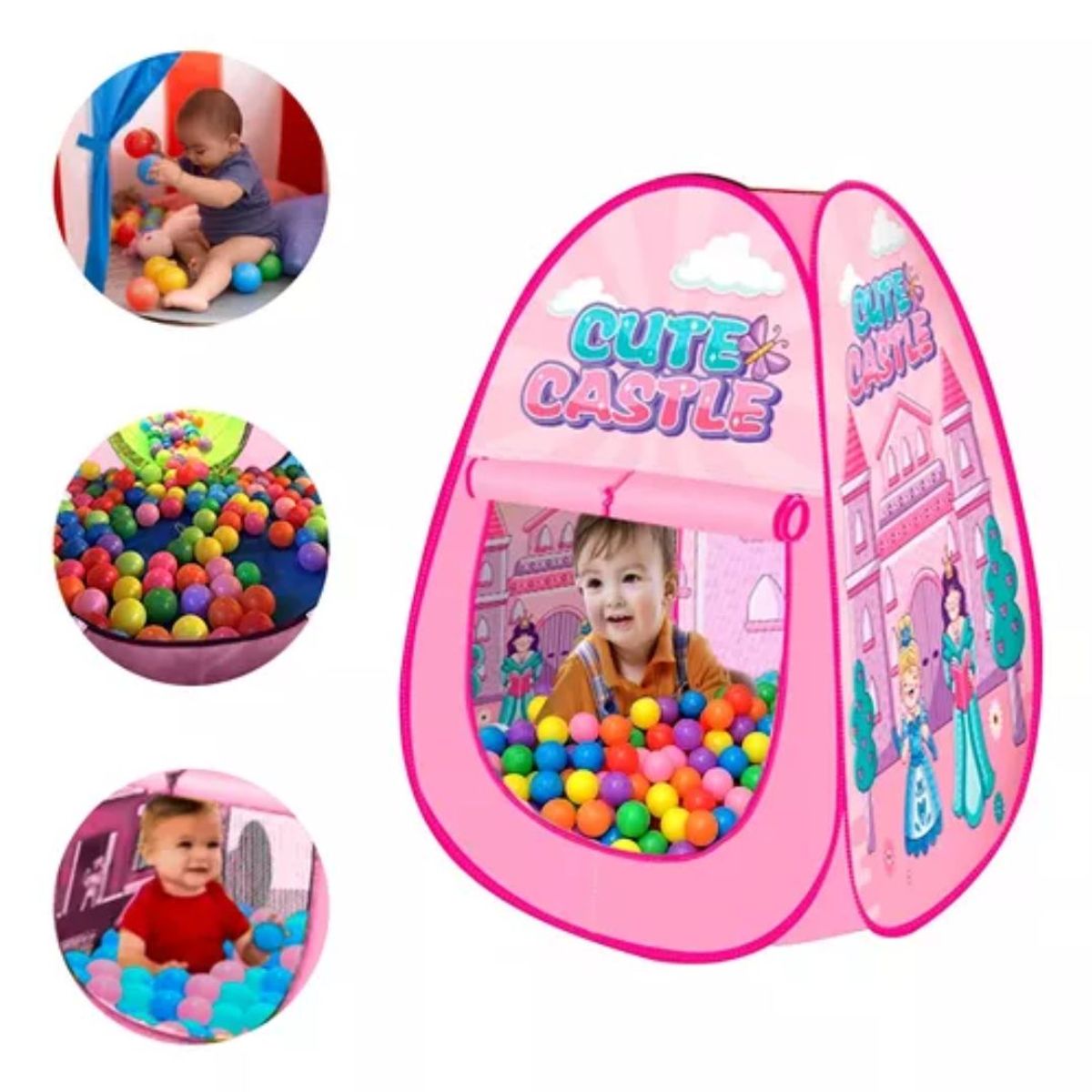 GENERICO - Carpa Infantil Piscina 100 Pelota Castillo Cute Juego Niñas