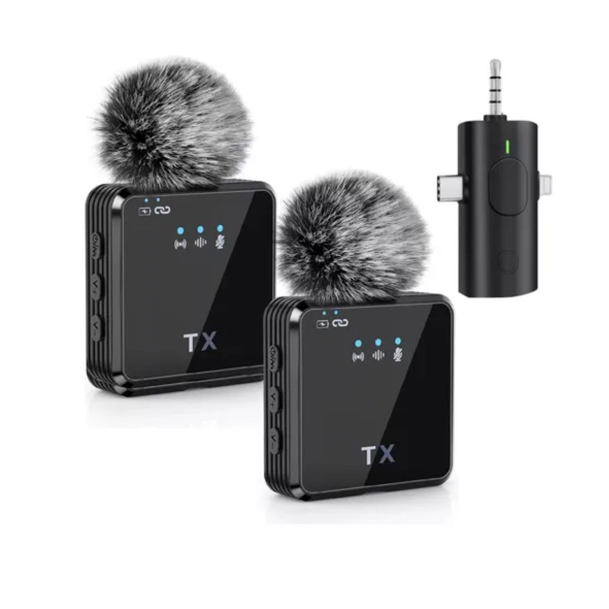 GENERICO - Microfono Inalambrico  3 en 1 Doble negro