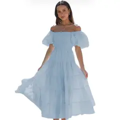 BLWOENS - Vestido casual para Mujer-Azul