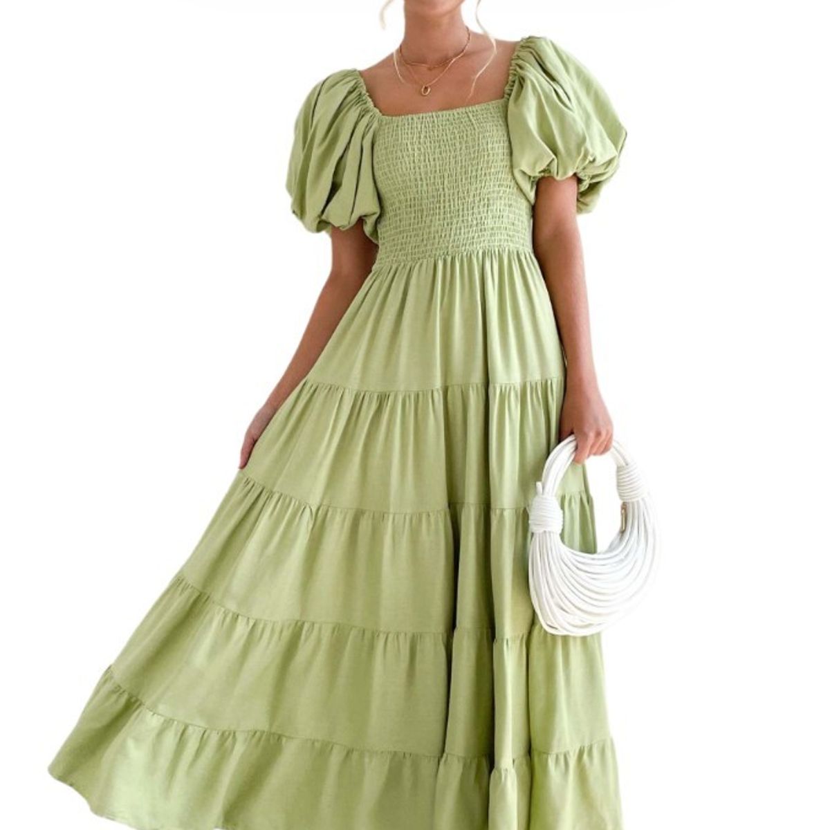 BLWOENS - Vestido casual para Mujer-Verde