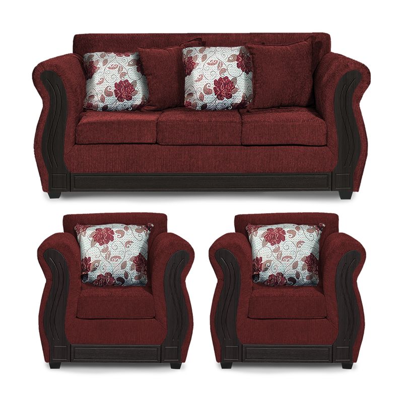 ADONIS LEUDH - Living 3+1+1 Caburgua Chenille Rojo