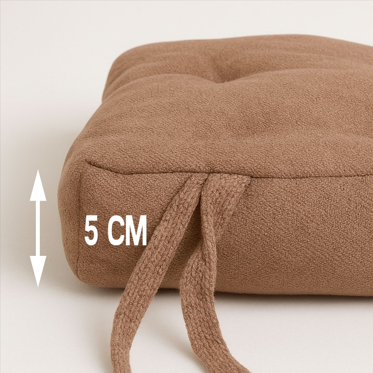 ARMONIA - Cojín Marrón para Silla - Elegante Decorativo Grueso 45x45 cm