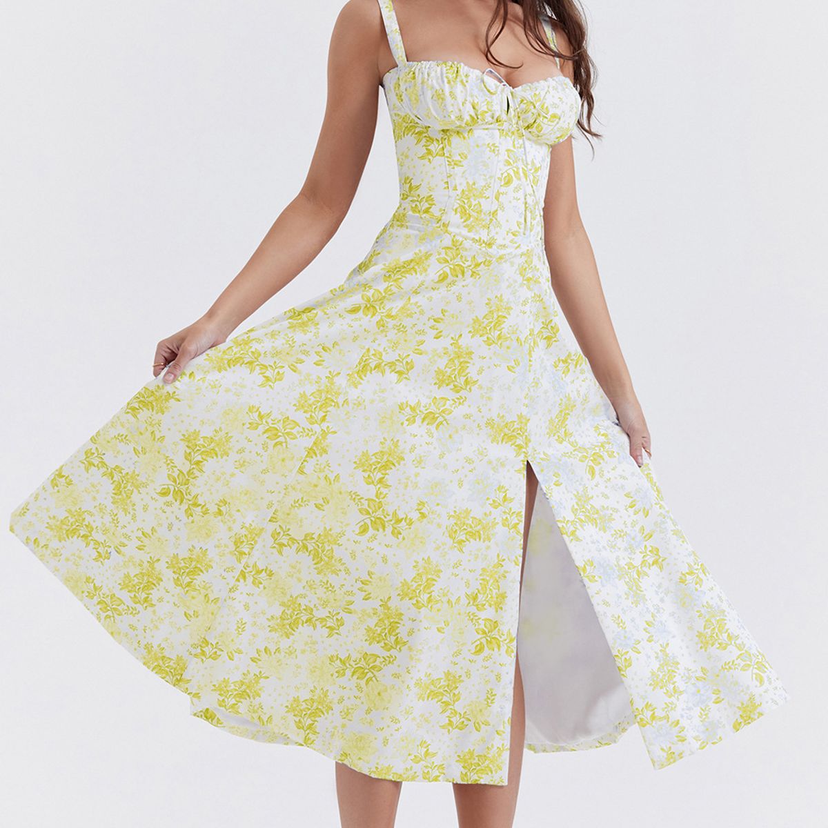 BLWOENS - Vestido casual para Mujer-Amarillo