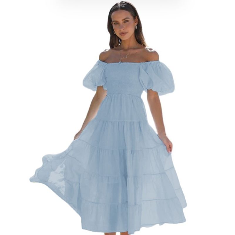 BLWOENS - Vestido casual para Mujer-Azul