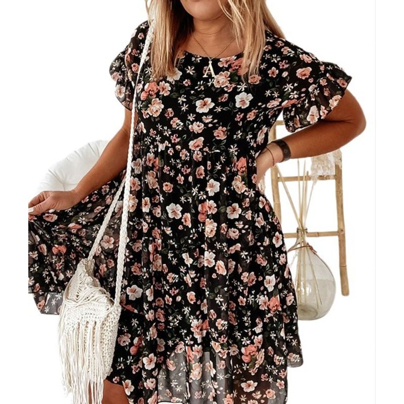 BLWOENS - Vestido casual para Mujer-Negro