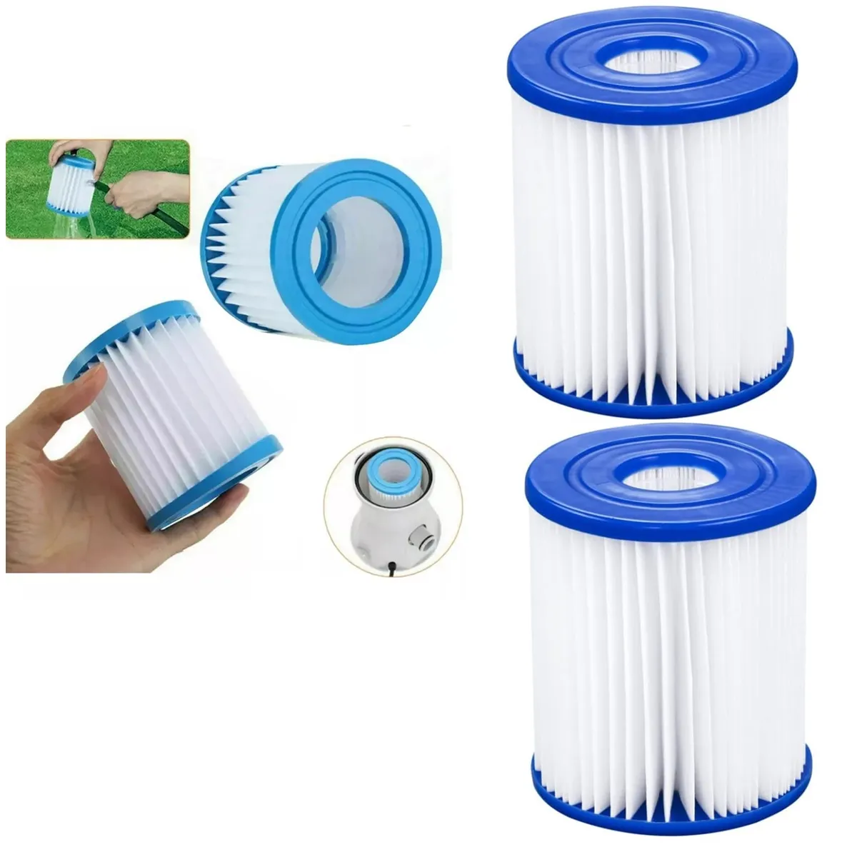 BESTWAY - X4 Filtros Cartucho Bestway Repuesto Filtro Bomba 9x8cm