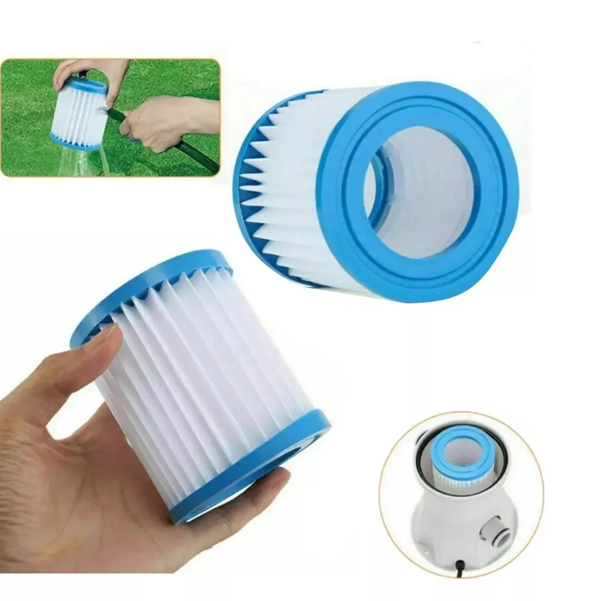 BESTWAY - X4 Filtros Cartucho Bestway Repuesto Filtro Bomba 9x8cm