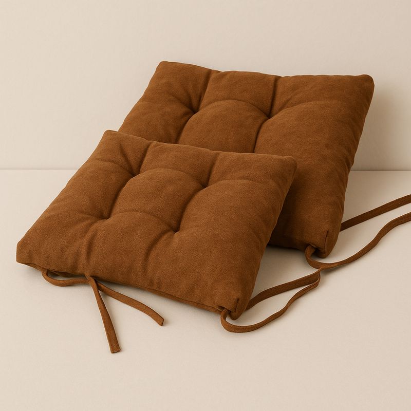 ARMONIA - Pack 2 Cojines Marrón - Decorativos y Confortables para Silla 45x45 cm