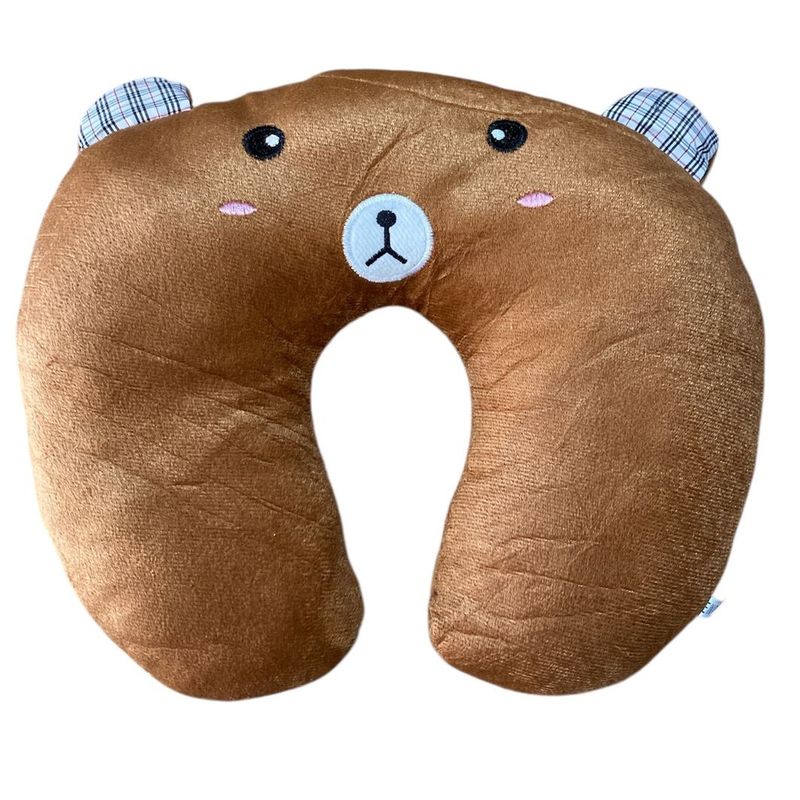 GENERICO - Cojin de cuello almohada de viajes para niños osito marron