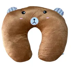 GENERICO - Cojin de cuello almohada de viajes para niños osito marron