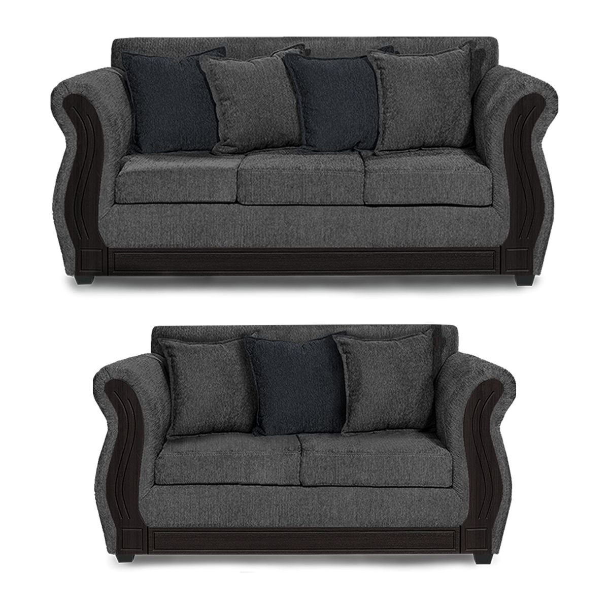 ADONIS LEUDH - Living 3+1+1 Caburgua Chenille Gris Medio.