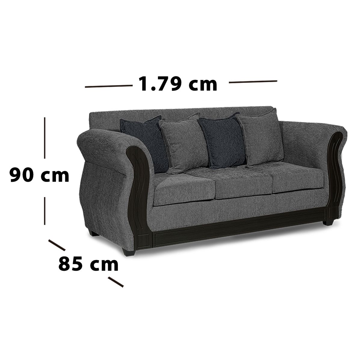 ADONIS LEUDH - Living 3+1+1 Caburgua Chenille Gris Medio.
