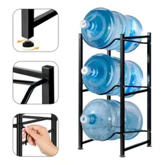 HOMEBRANDT - Rack 3 Botellones 20lts Estante Organizador Bidones Agua Negro