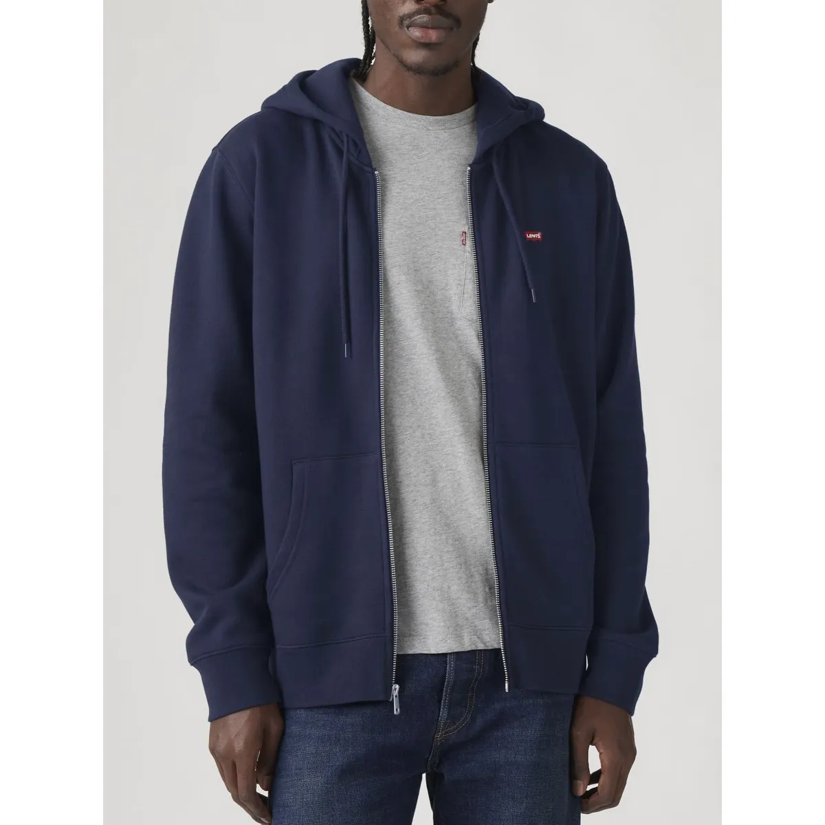 LEVIS - Polerón Hombre Core Zip Up Azul Levis