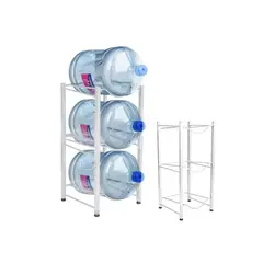 HOMEBRANDT - Rack 3 Botellones 20lts Estante Organizador Bidones Agua Blanco