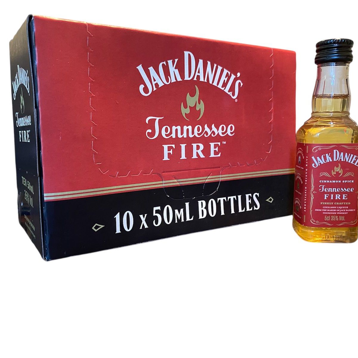 JACK DANIELS - Pack 10 Miniaturas Jack Daniel's Fire Tennessee 50 ml.