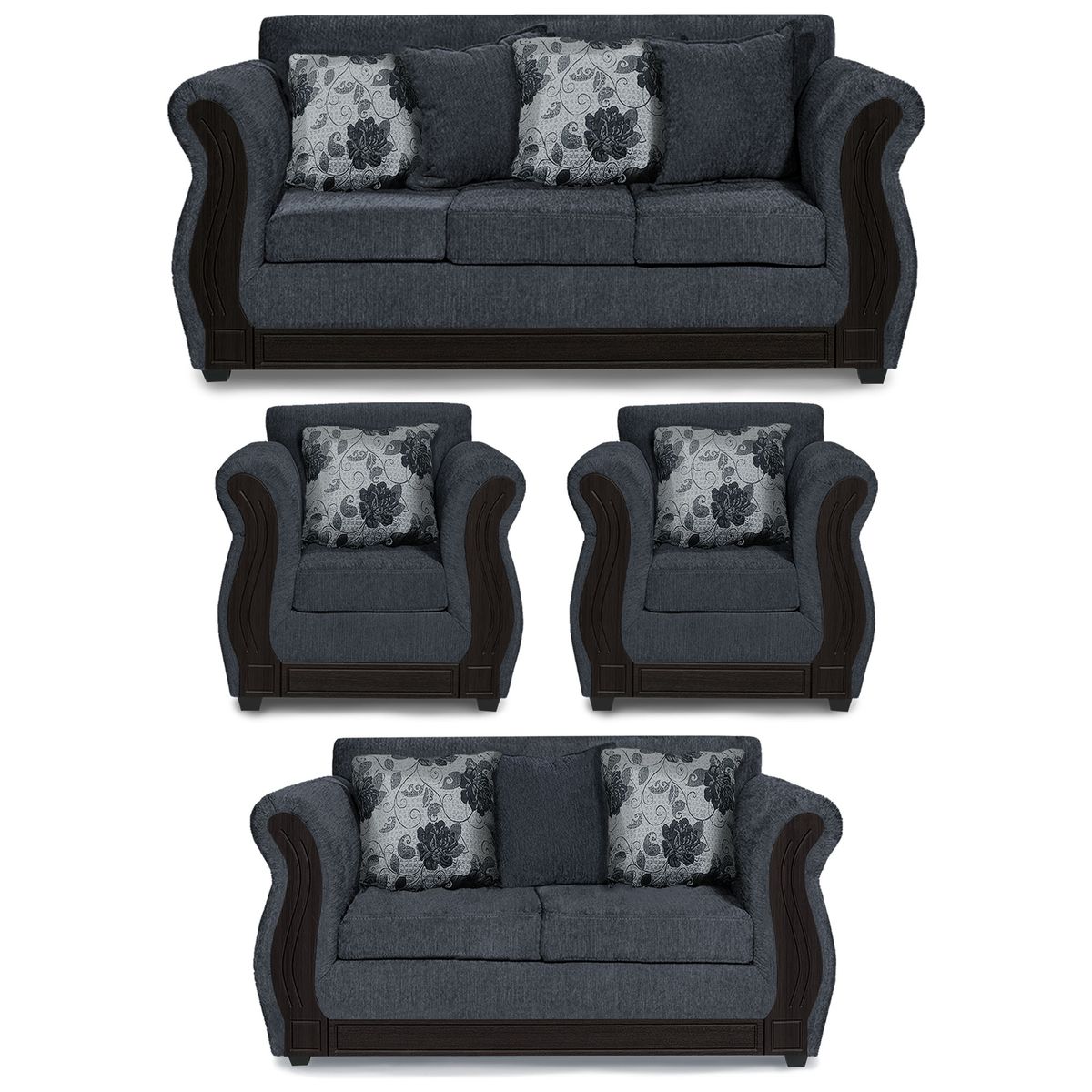 ADONIS LEUDH - Living 3+2+1+1 Caburgua Chenille Marengo