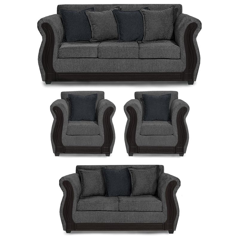 ADONIS LEUDH - Living 3+2+1+1 Caburgua Chenille Gris Medio