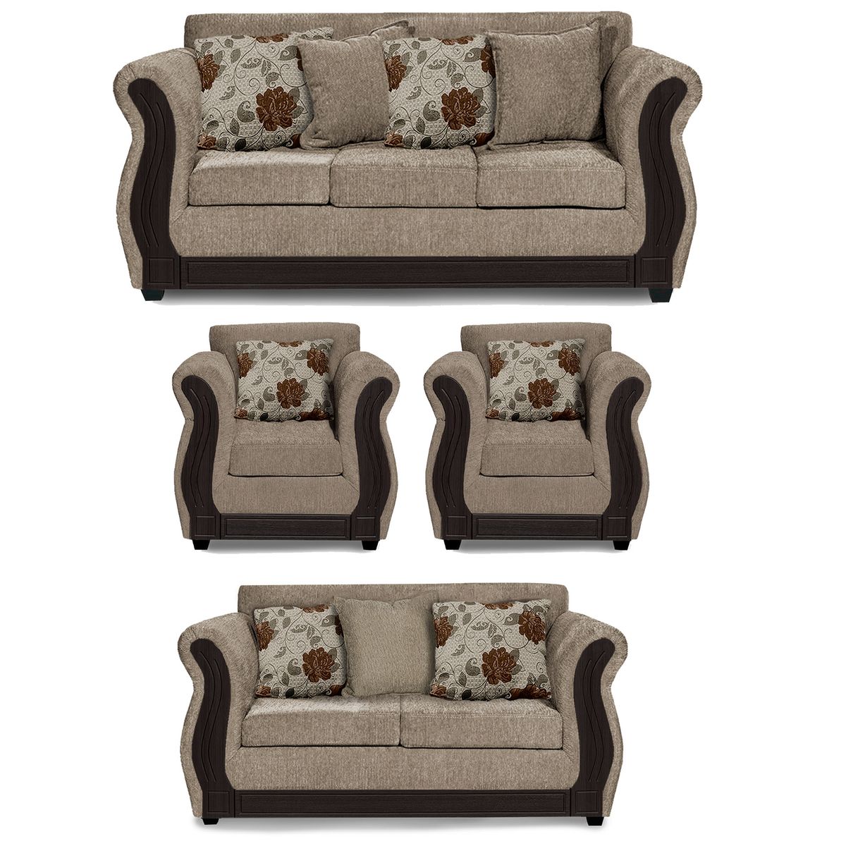 ADONIS LEUDH - Living 3+2+1+1 Caburgua Chenille Beige