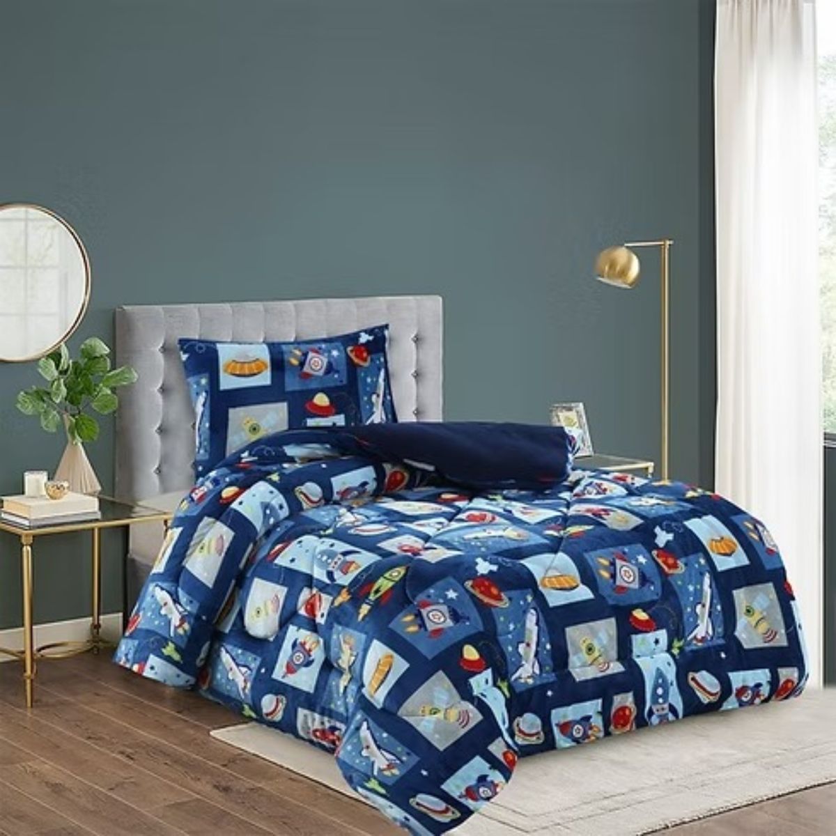 ANGELES DEL HOGAR - COBERTOR DE INVIERNO PLUSH PLAZA CON DISEÑO 1.5.