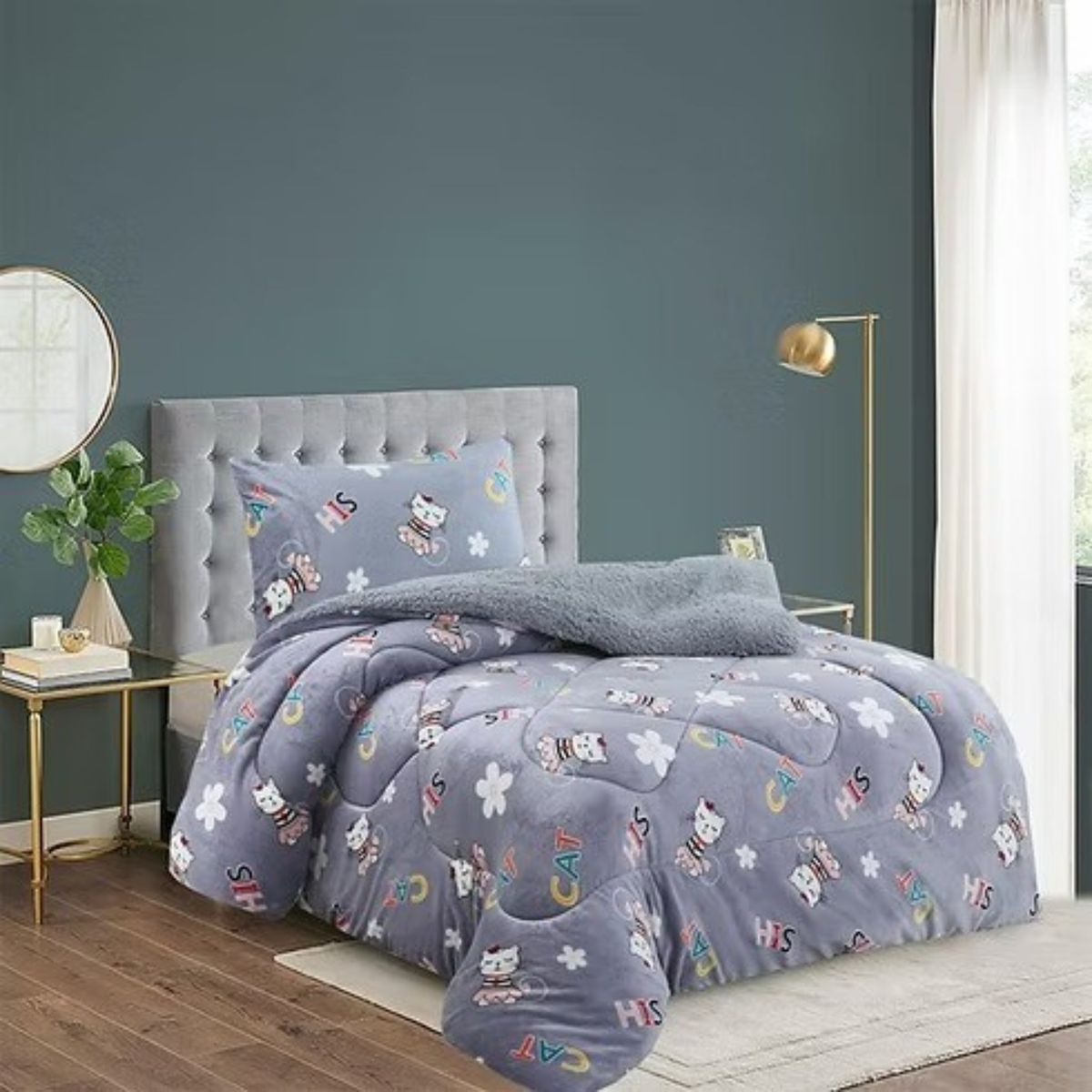 ANGELES DEL HOGAR - COBERTOR DE INVIERNO PLUSH PLAZA CON DISEÑO 1.5.