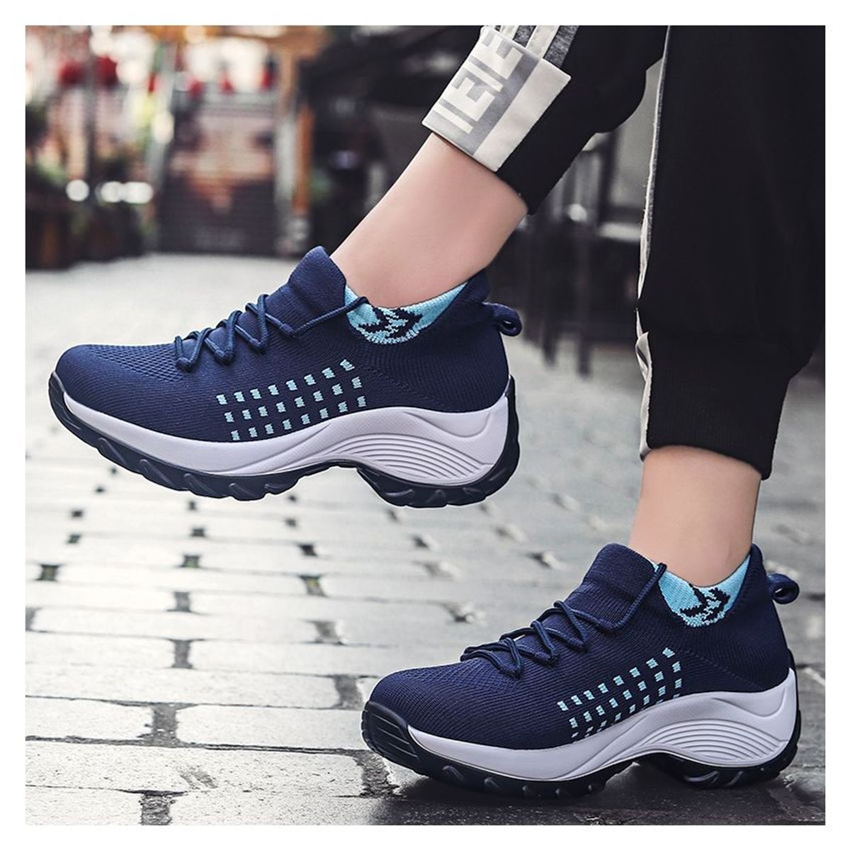 BLWOENS - Zapatillas Deportivas con Plataforma Antideslizante Mujer