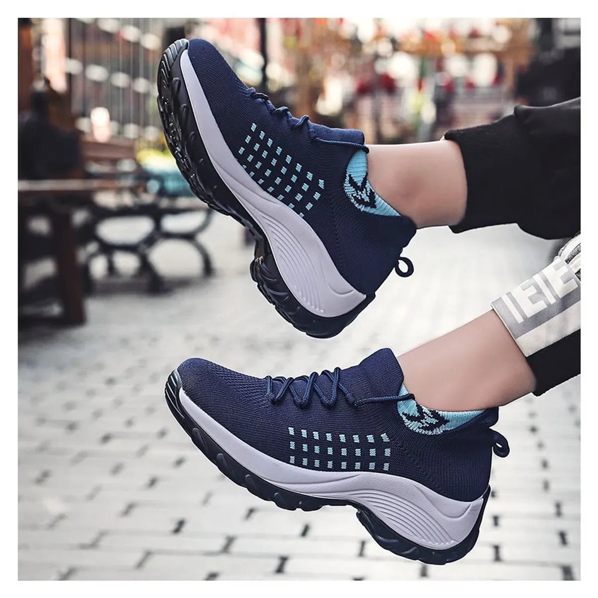 BLWOENS - Zapatillas Deportivas con Plataforma Antideslizante Mujer