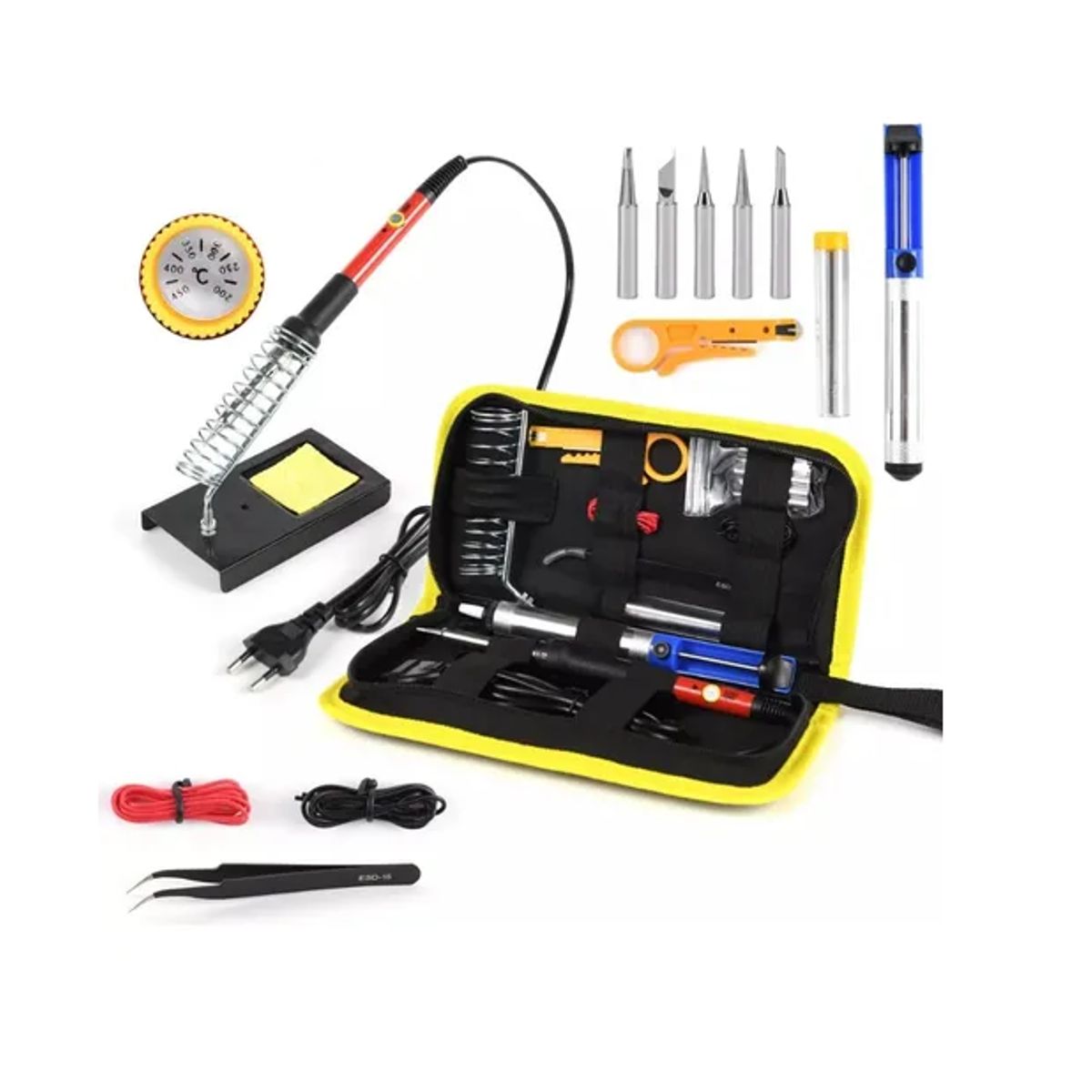GENERICO - Kit Cautin Para Soldar Eléctrico Punta Tipo Lápiz Estaño