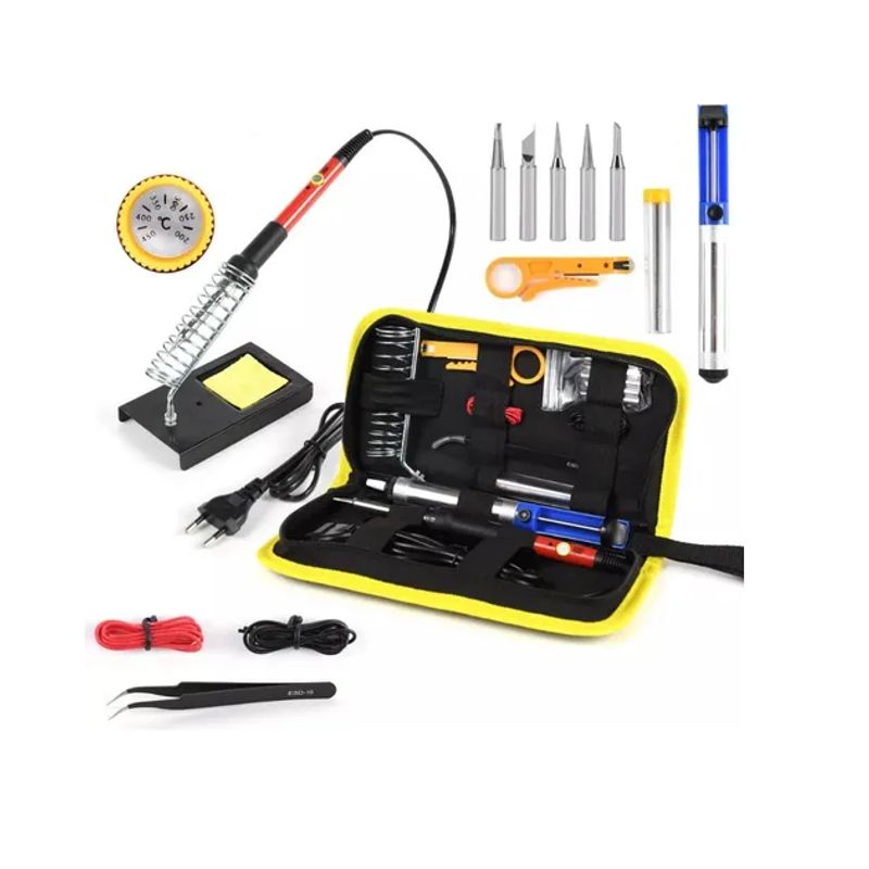 GENERICO - Kit Cautin Para Soldar Eléctrico Punta Tipo Lápiz Estaño