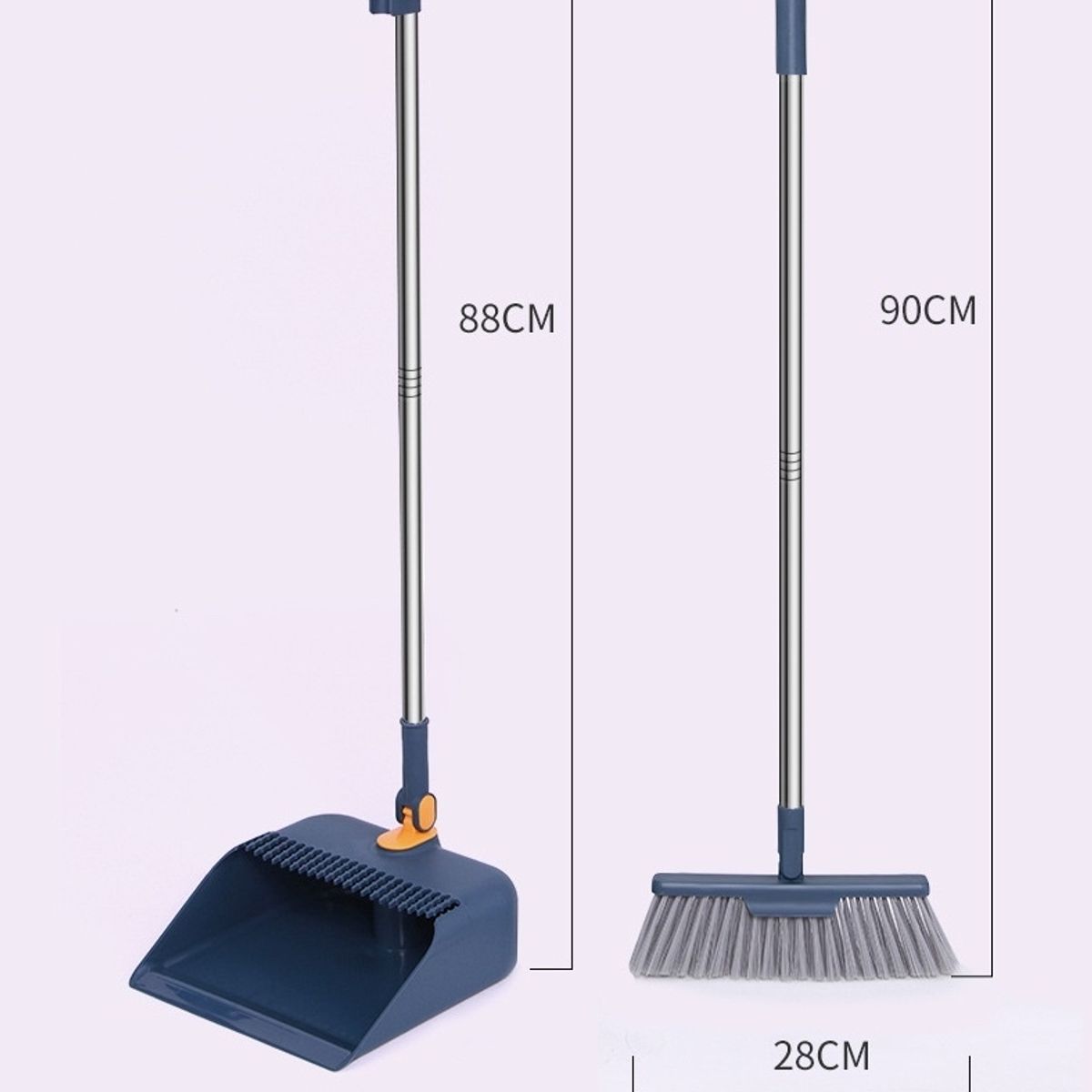 GENERICO - Escoba Con Pala Con Limpiador Pelos Pelusas