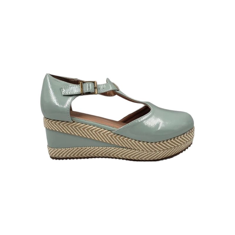 HERIEL - Zapato Panchita Verde Plataforma.