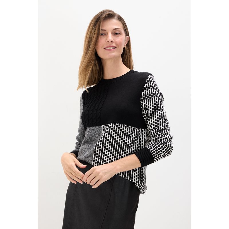 MA GRIFFE - Sweater Negro Mujer Magriffe