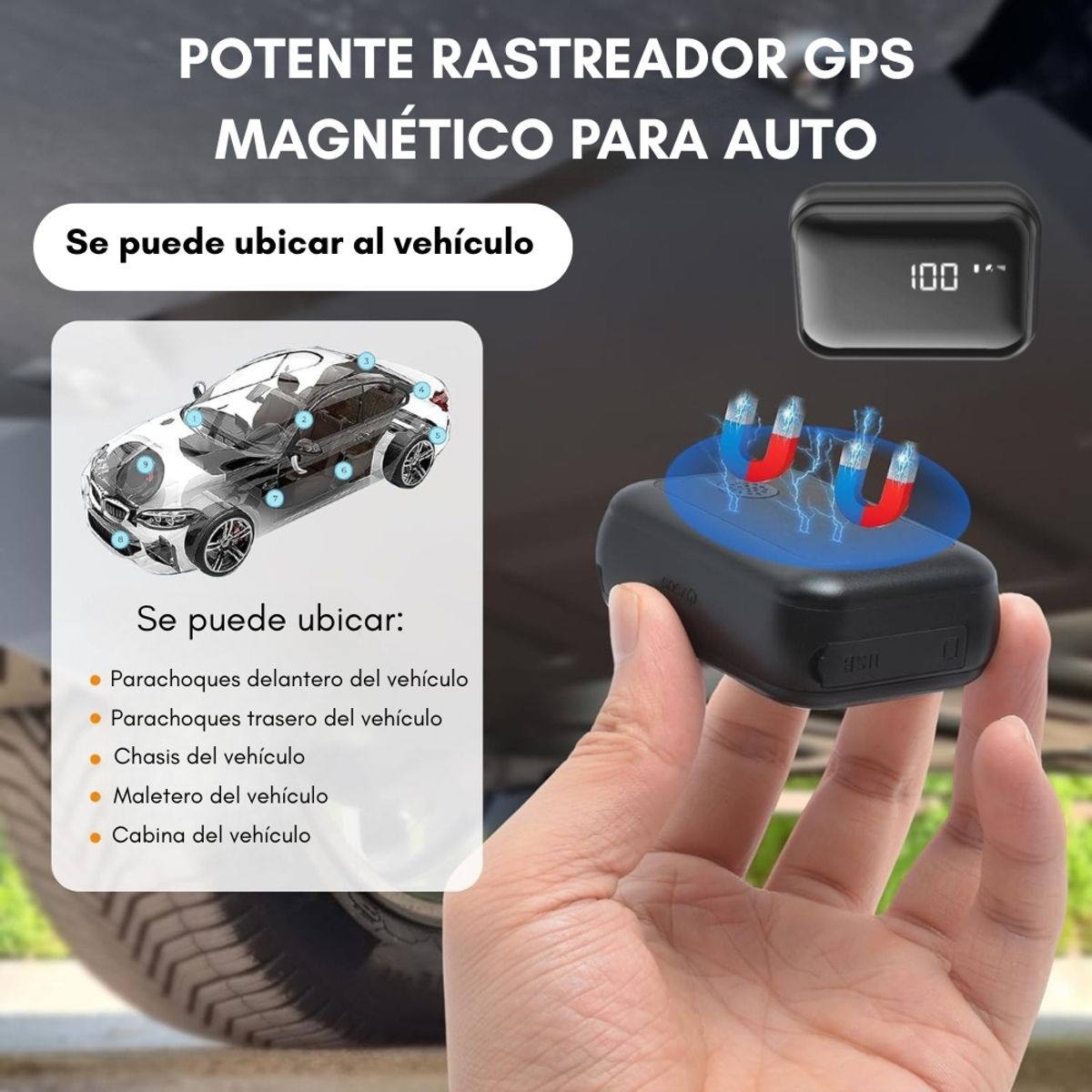 GENERICO - 4g Rastreador Auto Localizador Gps Para Vehiculos Portátil C