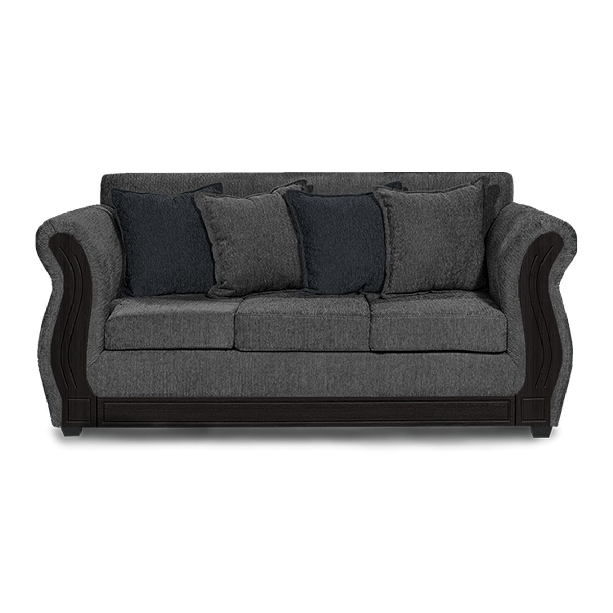 ADONIS LEUDH - Sofá 3 Personas Caburgua Chenille Gris Medio