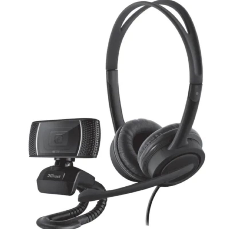 TRUST - Combo Home Office (Webcam/Audífonos) - Trust Doba 2 en 1 - 720p - USB