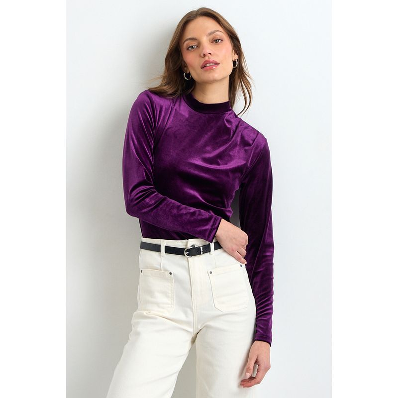 IO - Polera Manga Larga Morado Mujer Io