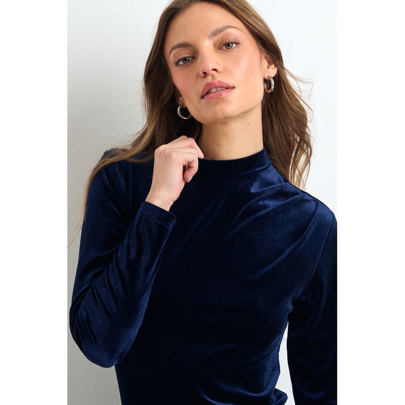 IO - Polera Manga Larga Azul Marino Mujer Io