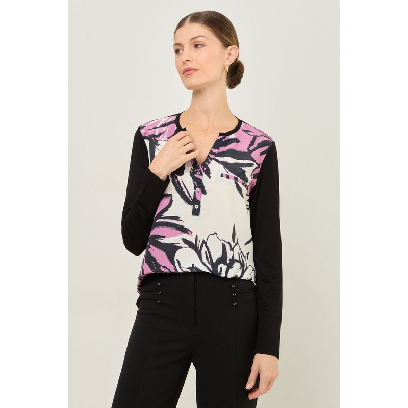 MA GRIFFE - Polera Manga Larga Rosado Mujer Magriffe