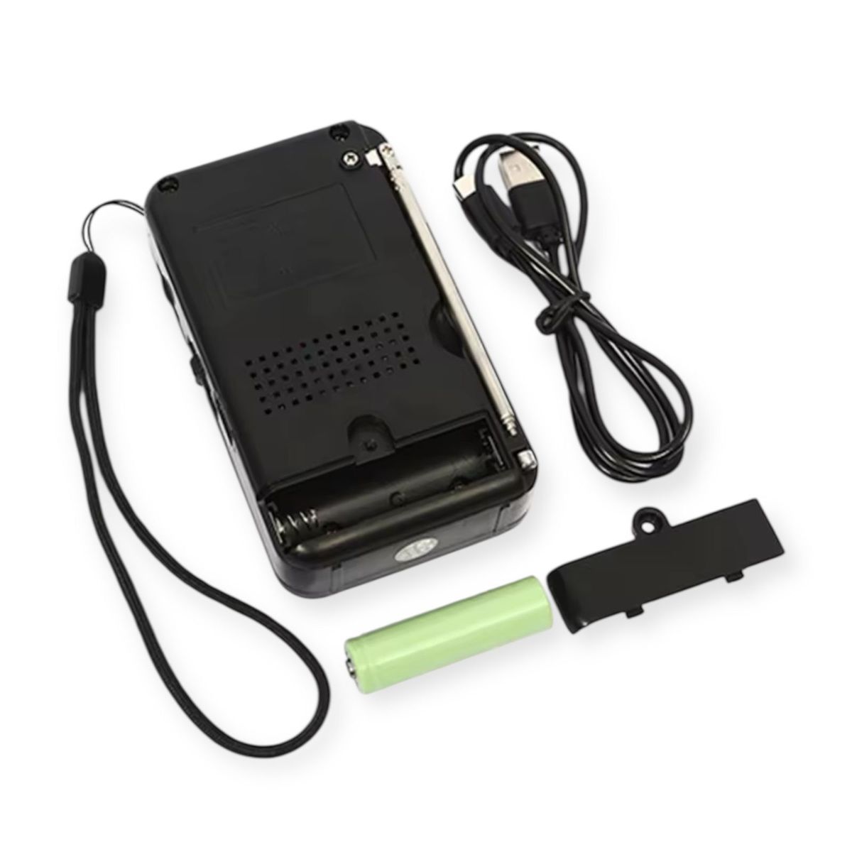 GENERICO - Radio Portatil Bolsillo Am Fm Antena Recargable Usb y Pila