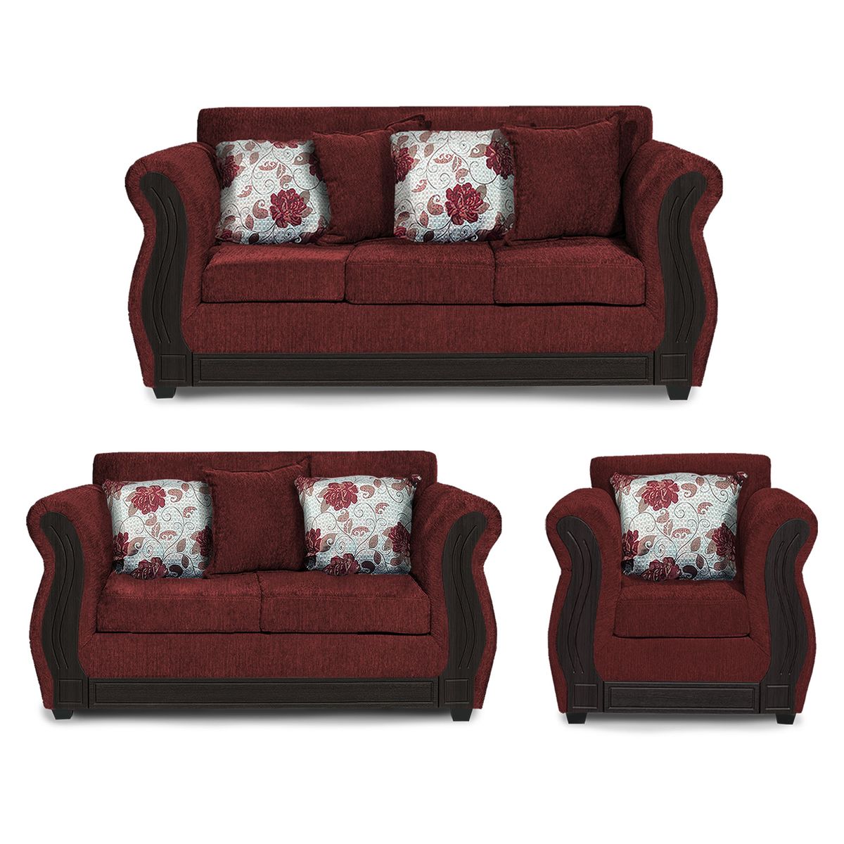 ADONIS LEUDH - Living 3+2+1 Caburgua Chenille Rojo