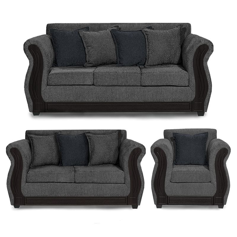 ADONIS LEUDH - Living 3+2+1 Caburgua Chenille Gris Medio