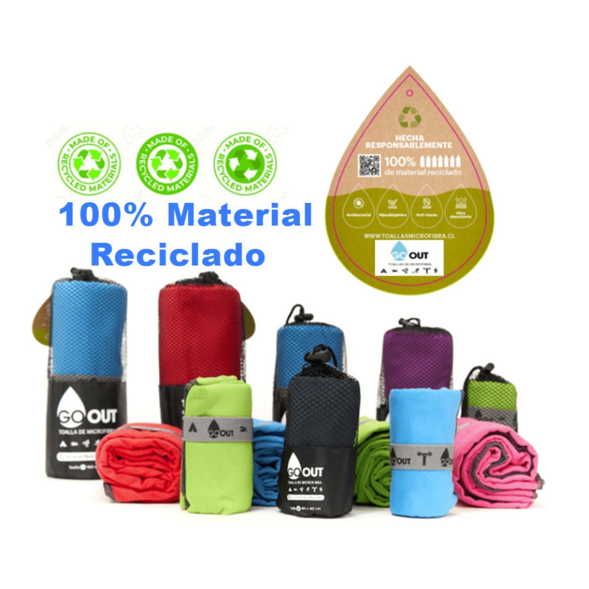 GO OUT - Toalla Go Out Microfibra 80x160 cm Color Blanco