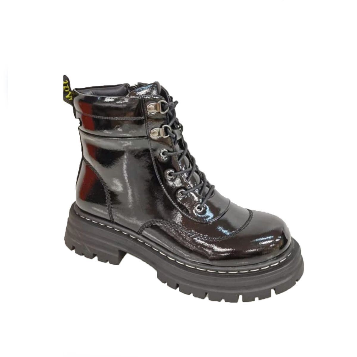 HERIEL - Botín Negro Charol Plataforma