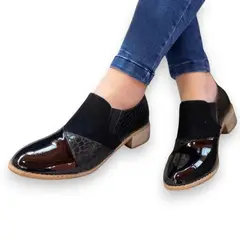 HERIEL - Zapato Negro Charol Mujer