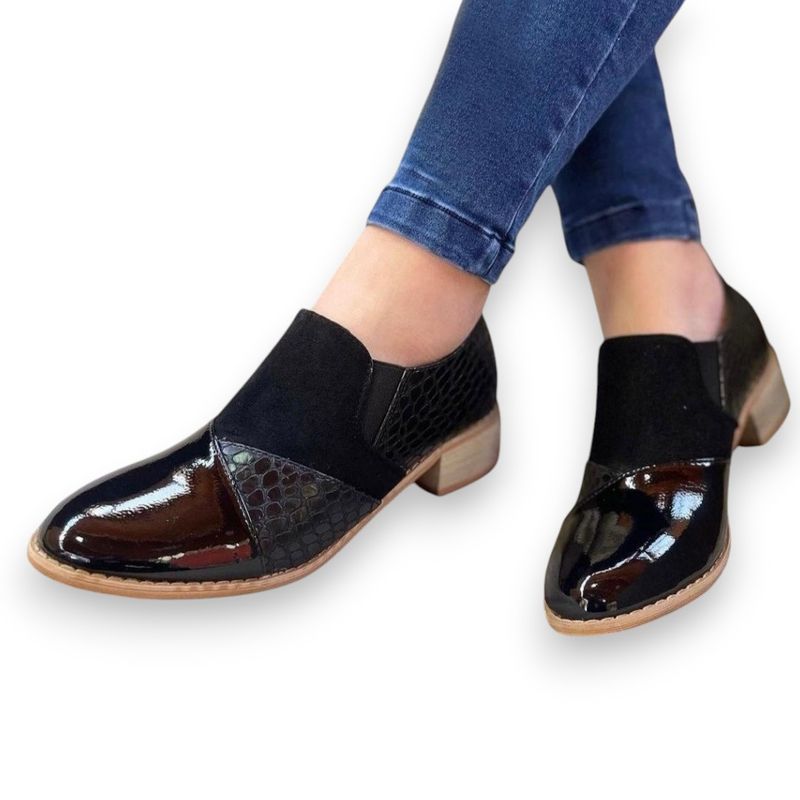 HERIEL - Zapato Negro Charol Mujer