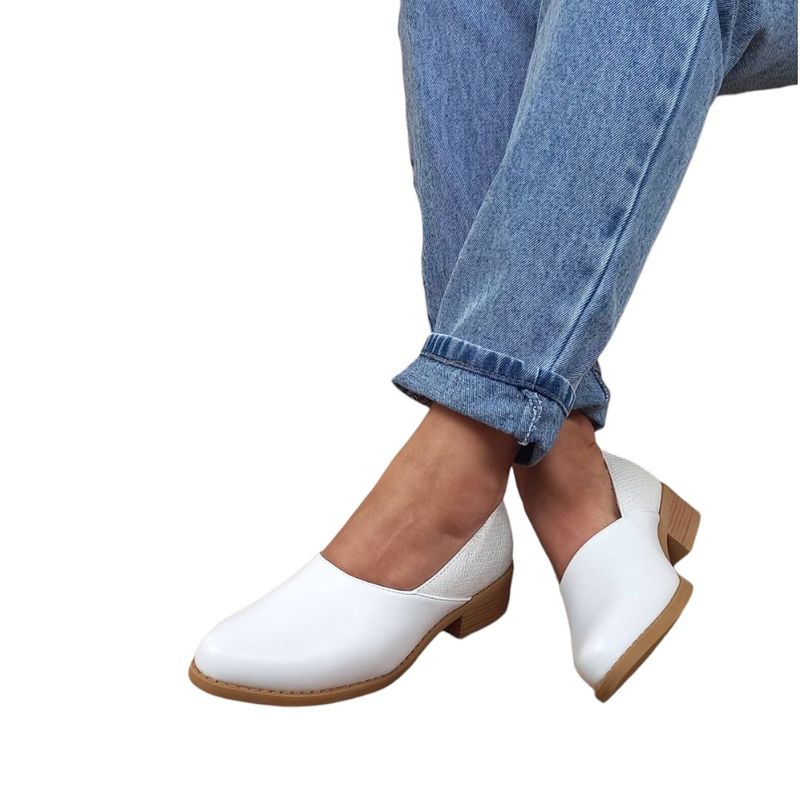 HERIEL - Zapato Blanco Charol Mujer.