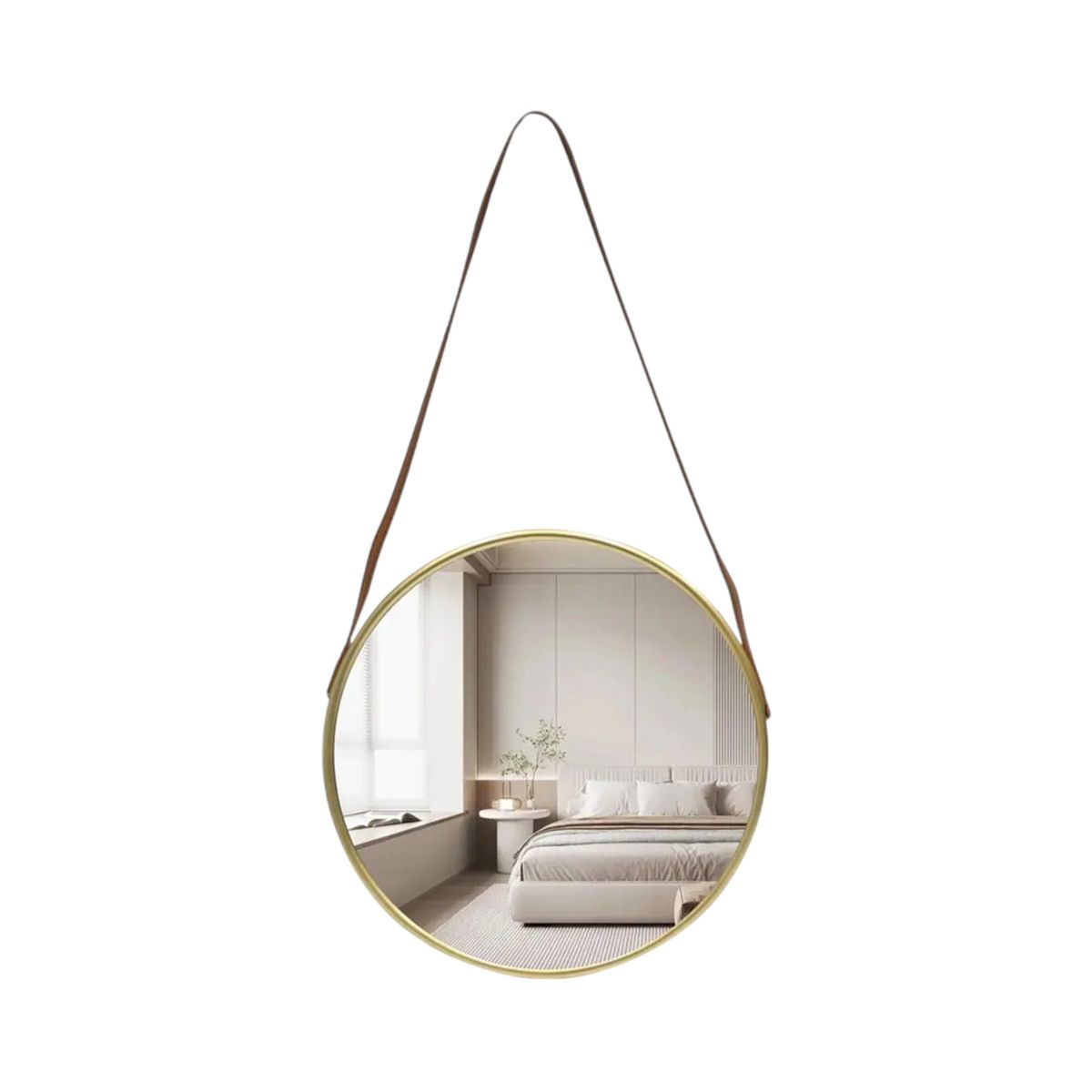GENERICO - Espejo Colgante Circular 35cm Borde Dorado…