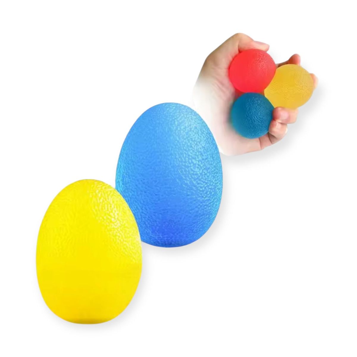 GENERICO - Ejercitador Fortalecedor Silicon Mano Rehabilitación Pack X2 Huevito